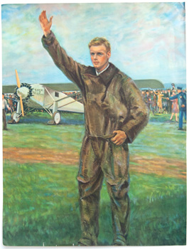 [Charles Lindbergh with the Spirit of St. Louis]